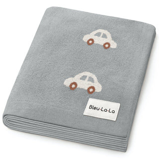 100% Cotton Luxury Knit Car Swaddle Blanket Bleu La La Color: Cars - Grey