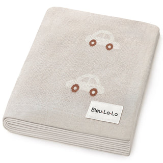100% Cotton Luxury Knit Car Swaddle Blanket Bleu La La Color: Cars - Oatmeal