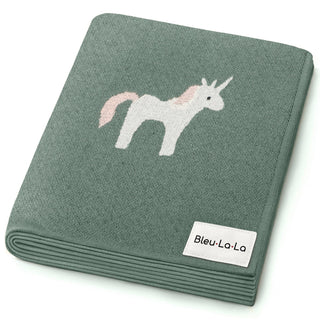 Knit Unicorn Blanket Bleu La La Color: Unicorn - Sage