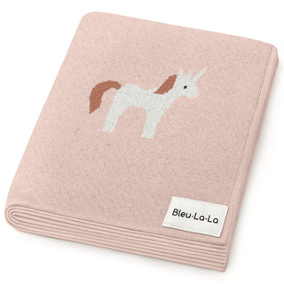 Knit Unicorn Blanket Bleu La La Color: Unicorn - Pink