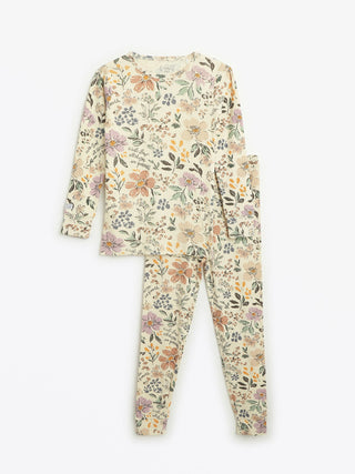 All Things Are Possible Ribbed Cotton-Bamboo Blend PJ Long Sleeve Set Long Sleeve Kids Pajama Holy Pals Size: 02