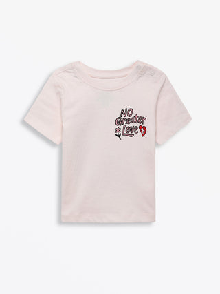 No Greater Love Pink Cotton Short Sleeve T-Shirt T-Shirt Holy Pals Size: 02