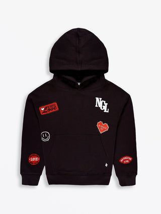 No Greater Love Vintage Washed Black Cotton Fleece Hoodie Sweater Holy Pals Size: 02