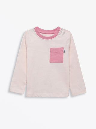 Pink Prayer Pocket Cotton Long Sleeve T-Shirt T-Shirt Holy Pals Size: 02