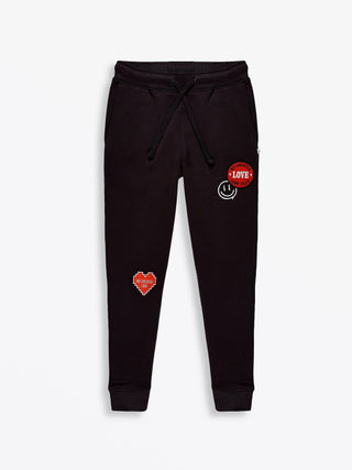 No Greater Love Vintage Washed Black Cotton Fleece Jogger Jogger Holy Pals Size: 02