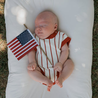 Knit Romper | Picnic Pinstripe forever french baby