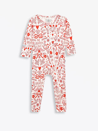 No Greater Love Pink Bamboo Footless Onesie Onesie Holy Pals Size: 00-03M