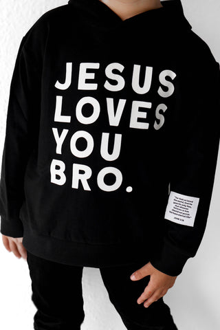 Jesus Loves You Bro Kid's Hoodie BRVE by Fletch Size: 18-24 months