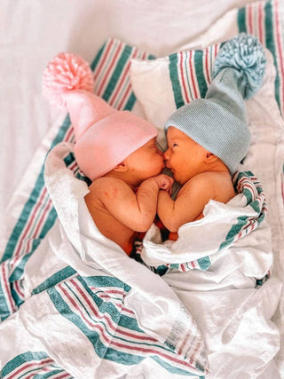 Baby Hat - Sky Blue Pom Hats SpearmintLOVE