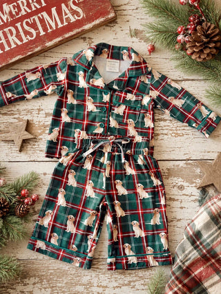Bamboo Long Sleeve Lounge Set - Country Christmas Retrievers
