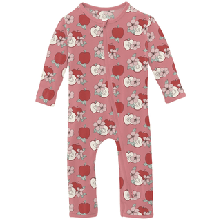 Bamboo Coverall with 2-Way Zipper - Desert Rose Apple Picking KicKee Pants Size: 9-12 Months