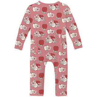 Bamboo Coverall with 2-Way Zipper - Desert Rose Apple Picking KicKee Pants Size: 9-12 Months