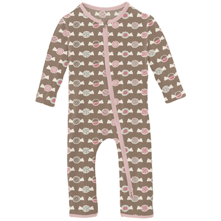 Bamboo Coverall with 2-Way Zipper - Portabella Saltwater TaffyKicKee PantsSize: 9-12 Months