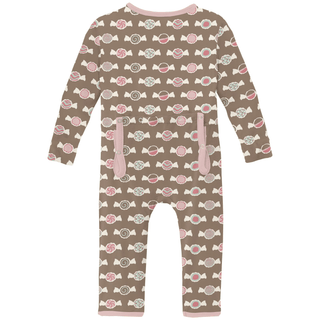Bamboo Coverall with 2-Way Zipper - Portabella Saltwater TaffyKicKee PantsSize: 9-12 Months