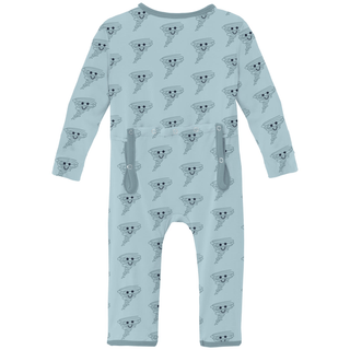Bamboo Coverall with 2-Way Zipper - Spring Sky Happy Tornado KicKee Pants Size: 9-12 Months
