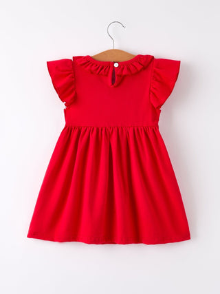 Red Cherry Bow Smocking Embroidery Girls' Dress Dress Rylee Faith Designs Size: 2