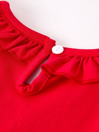 Red Cherry Bow Smocking Embroidery Girls' Dress Dress Rylee Faith Designs Size: 2