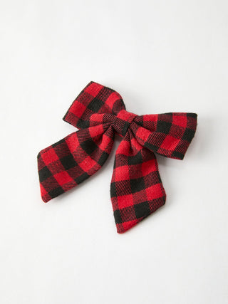 Winter Christmas Plaid Bow Hair Clip Rylee Faith Designs