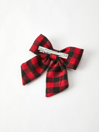 Winter Christmas Plaid Bow Hair Clip Rylee Faith Designs