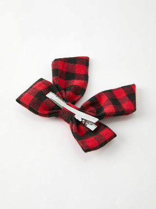 Winter Christmas Plaid Bow Hair Clip Rylee Faith Designs