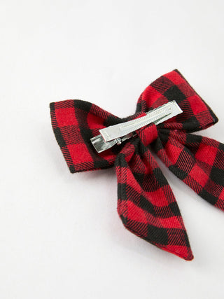 Winter Christmas Plaid Bow Hair Clip Rylee Faith Designs