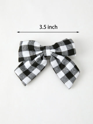 Winter Christmas Plaid Bow Hair Clip Rylee Faith Designs