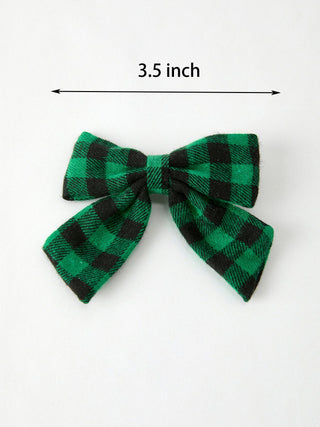Winter Christmas Plaid Bow Hair Clip Rylee Faith Designs