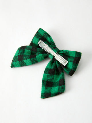 Winter Christmas Plaid Bow Hair Clip Rylee Faith Designs