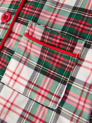 Toddler Girls Christmas long sleeves Plaid Set with Santa Applique Pajamas Rylee Faith Designs Size: 2