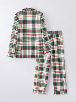 Mommy & Me Christmas Plaid Girls Pajamas Set with Long Sleeves and Red Cuffs Pajamas Rylee Faith Designs Size: 2 style: KIDS