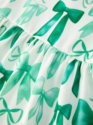 St. Patrick's Day Bow Top and Ruffled Leggings Girls Set Outfit Rylee Faith Designs Size: 2