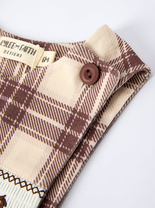 Western Horse Embroidered Smocked Plaid Baby Boy Romper Romper Rylee Faith Designs Size: 3M