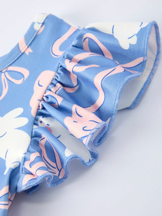 Easter Bunny Bow Pastel Girls Ruffle Hem Dress Dress Rylee Faith Designs Size: 2