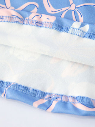 Easter Bunny Bow Pastel Girls Ruffle Hem Dress Dress Rylee Faith Designs Size: 2