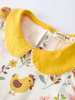 Spring Chick Scallop Short-Sleeve Girl Dress Dress Rylee Faith Designs Size: 2