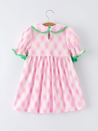 Spring Golf Embroidered Girls Smocked Bow Dress Dress Rylee Faith Designs Size: 2