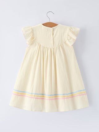 Rainbow Sailboat Embroidered Girls Dress Dress Rylee Faith Designs Size: 2