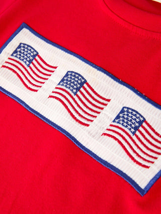 Boys 4th of July Plaid Flag Set Outfit Rylee Faith Designs Size: 2