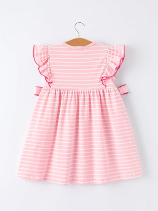 Strawberry Embroidery Pink Stripe Girl Smocked Dress Dress Rylee Faith Designs Size: 2