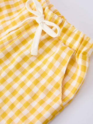Back to School Crayon Smocked Boys Plaid Shorts Set Rylee Faith Designs