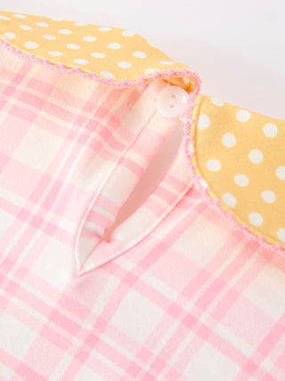 Girls Back To School Pencil Plaid Twirl Dress Bow Petals Collar Rylee Faith Designs