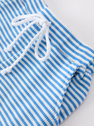 4th of July Flag Chenille Blue Stripe Boys Top & Shorts Set Outfit Rylee Faith Designs Size: 2