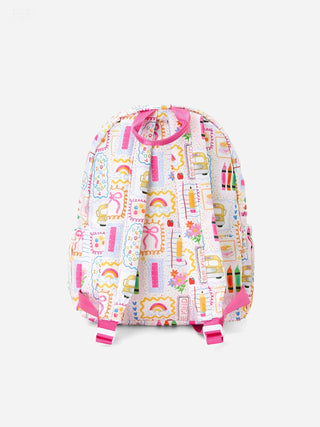 Back to School Print Girls Backpack Ruffle Bag Rylee Faith Designs