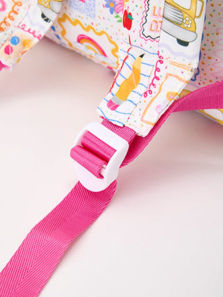 Back to School Print Girls Backpack Ruffle Bag Rylee Faith Designs