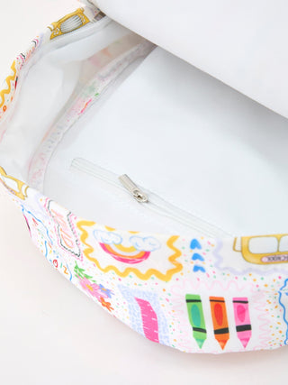 Back to School Print Girls Backpack Ruffle Bag Rylee Faith Designs