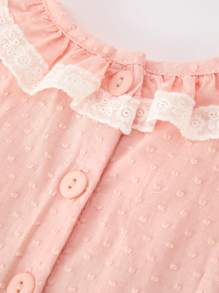 Western Horse Embroidery Girls Lace Petals Collar Puff Sleeve Dress Dress Rylee Faith Designs Size: 2