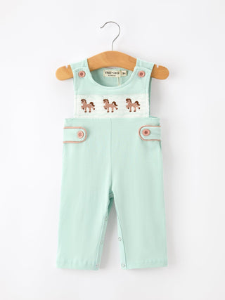 Western Horse Embroidery Boys Jonjon Sleeveless Romper Romper Rylee Faith Designs Size: 3M