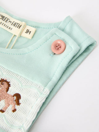 Western Horse Embroidery Boys Jonjon Sleeveless Romper Romper Rylee Faith Designs Size: 3M