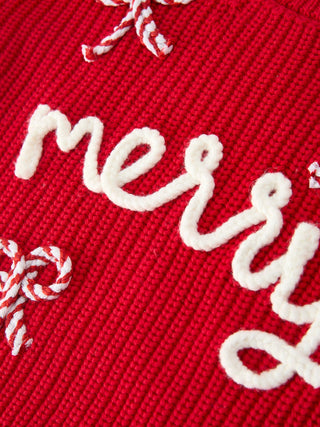 Mom and Me Winter Christmas Red "merry" Pullover Sweater