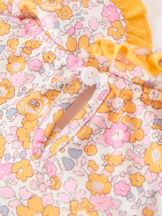 Halloween Pumpkin Floral Girls Dress